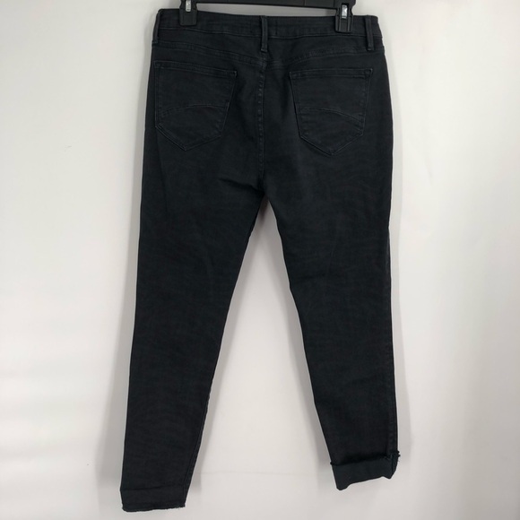 DRIFTWOOD Jackie Patterned Jeans Black Blue Zebra Animal Print 29 Raw Hem Women - Picture 6 of 8